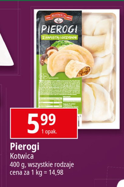 Pierogi z kapustą i grzybami Kotwica promocja w Leclerc