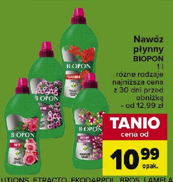 Nawóz do pelargonii Biopon promocja w Carrefour Market
