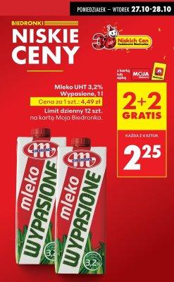Mleko UHT 3,2% Wypasione, 1 l promocja w Biedronka
