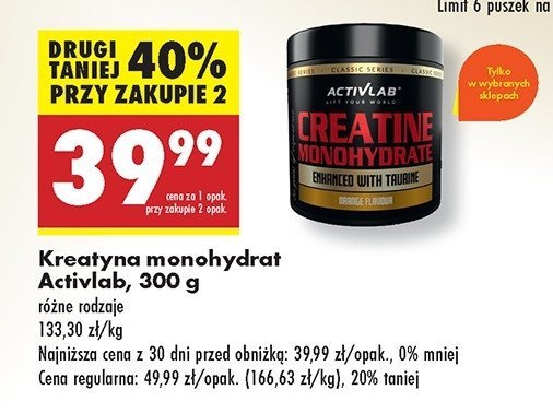 Odżywka creatine monohydrate Activlab promocja