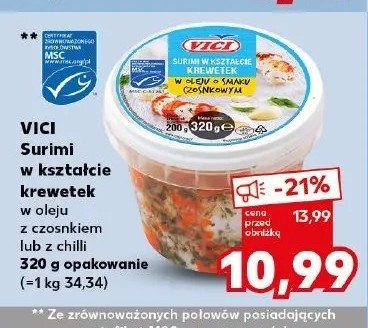 Surimi w oleju o smaku papryczki chilli Vici promocja