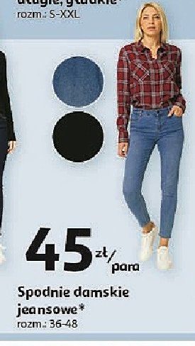 Spodnie jeans damskie 36-48 Auchan inextenso promocja