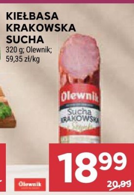 Kiełbasa krakowska sucha Olewnik promocja w Stokrotka