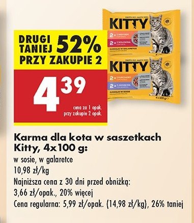 Karma dla kota łosoś/pstrąg + kurczak wątróbka w galarecie Kitty promocja