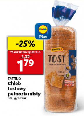 Chleb tostowy pełnoziarnisty Tastino promocja