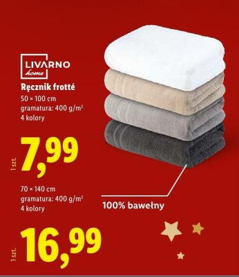 Ręcznik frotté Livarno 70 x 140 cm promocja w Lidl