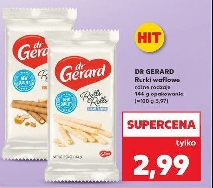 Rurki waflowe rolls rolls z kremem 艣mietankowym Dr gerard promocja