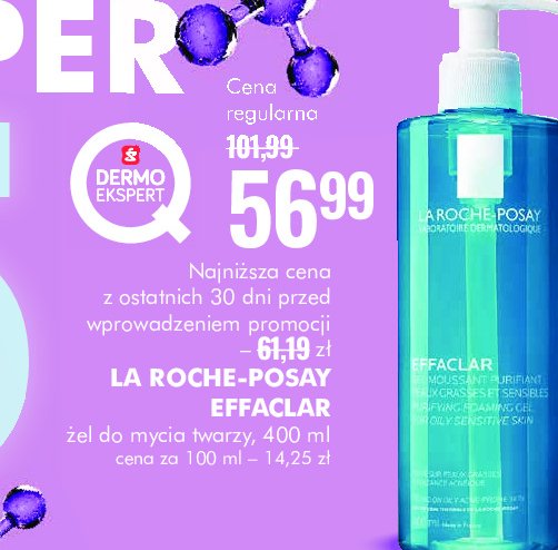 Żel oczyszczający do skóry tłustej i wrażliwej La roche-posay effaclar promocja