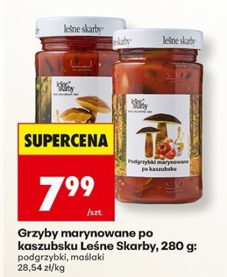 Grzyby marynowane po kaszubsku Leśne Skarby, 280 g: podgrzybki, maślaki promocja w Biedronka