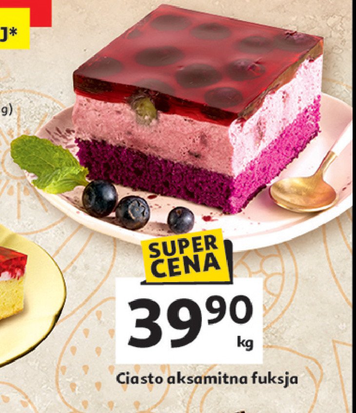 Ciasto aksamitna fuksja promocja w Auchan