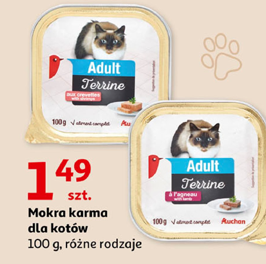 Karma dla kota pasztet z jagnięciną Auchan promocja