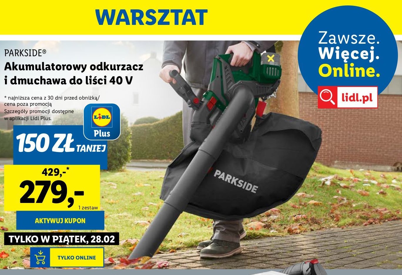 Odkurzacz i dmuchawa 2600 w Parkside promocja