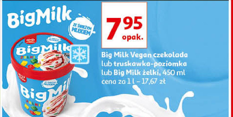 Lody vegan truskawka-poziomka Algida big milk promocja