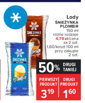 Lody czekoladowe Śnieżynka plombir promocja