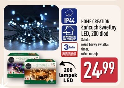 Łańcuch świetlny LED, 200 diod HOME CREATION promocja w Aldi