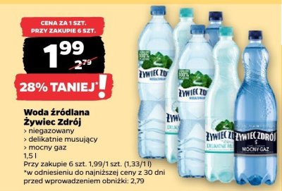 Woda źródlana delikatnie musująca promocja w Netto