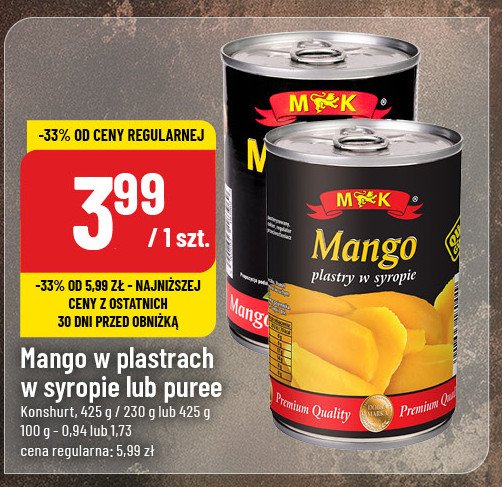 Mango puree M&k promocja