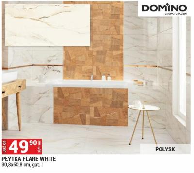 Płytka FLARE WHITE DOMINO 30,8x60,8 cm, gat. I promocja w Merkury Market
