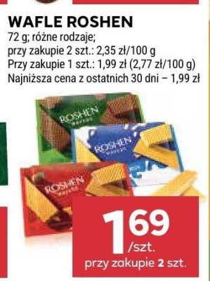Wafle Roshen, różne rodzaje promocja w Stokrotka