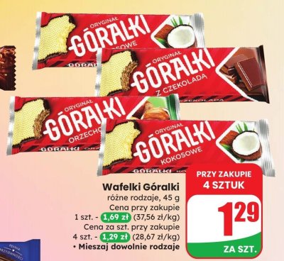 Wafelki Góralki różne rodzaje promocja w Dino