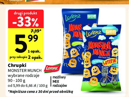 Chrupki cebulka Lorenz monster munch promocja