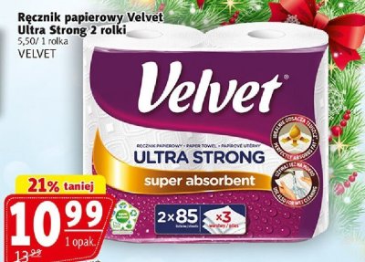 Ręcznik papierowy Velvet Ultra Strong 2 rolki VELVET promocja w Prim Market