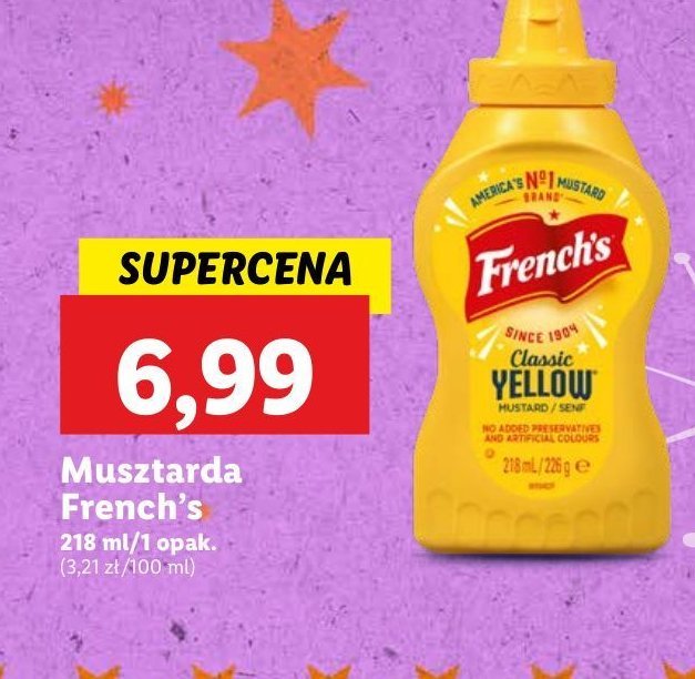 Musztarda classic yellow French's promocja