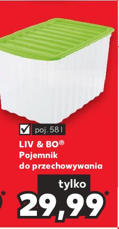 Pojemnik do przechowywania 58 l Liv & bo promocja