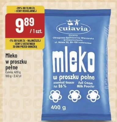 Mleko w proszku pełne Culavia promocja w POLOmarket