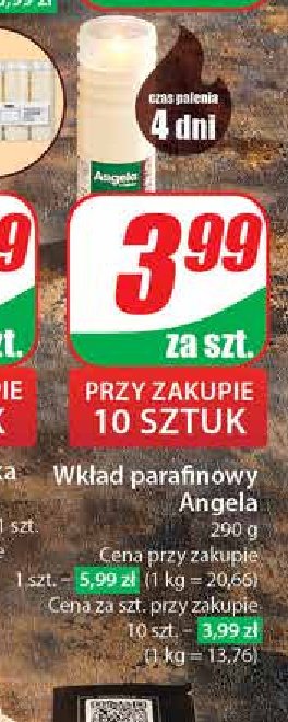 Wkład parafinowy 4 dni Angela promocja