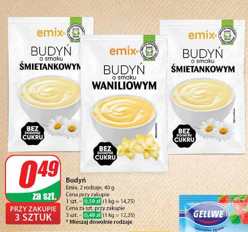 Budyń smietankowy Emix promocja w Dino