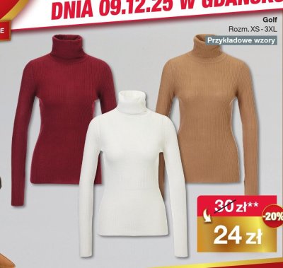 Golf damski z długim rękawem różne wzory i kolory promocja w Woolworth
