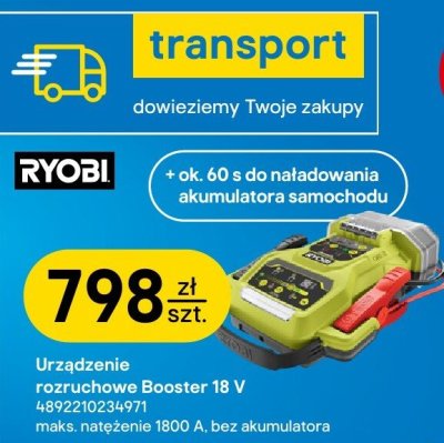 Urządzenie rozruchowe Booster RYOBI 18 V promocja w Castorama