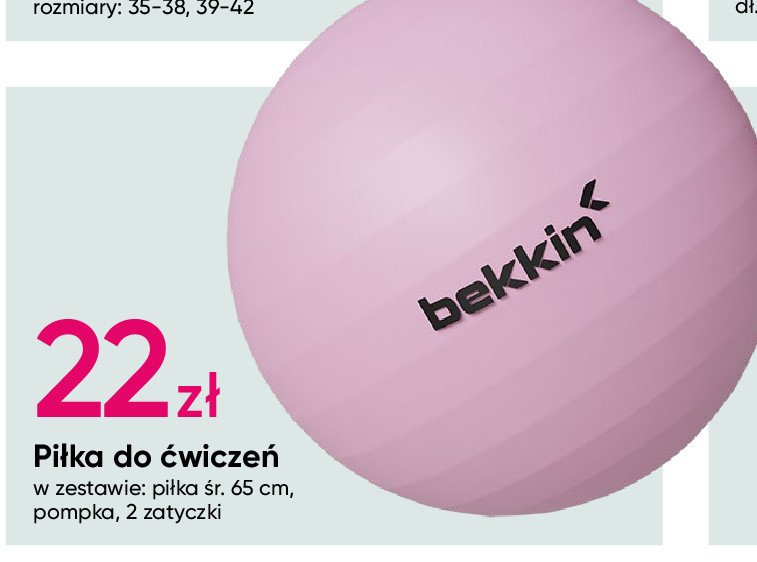 Piłka do ćwiczeń 65 cm Bekkin promocja w Pepco