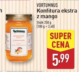 Konfitura ekstra z mango Vortumnus promocja w Aldi