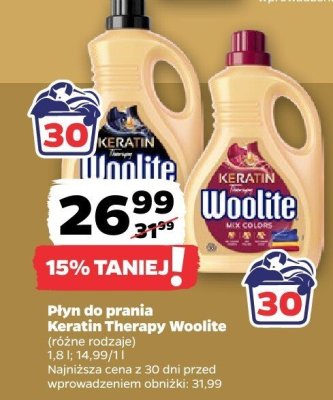 Płyn do prania Keratin Therapy Woolite promocja w Netto