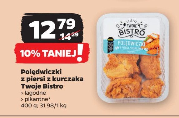 Polędwiczki z piersi kurczaka łagodne TWOJE BISTRO promocja