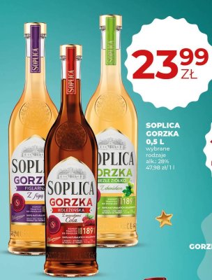 Wódka Soplica Gorzka wybrane rodzaje promocja w Duży Ben