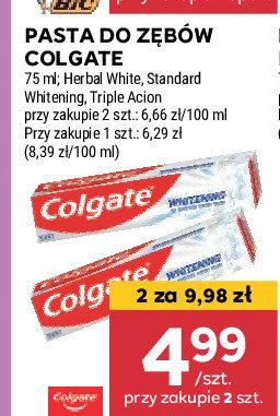 Pasta do zębów white Colgate herbal promocja