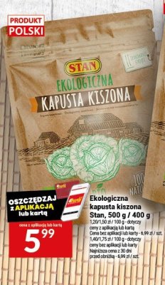 Kapusta kiszona ekologiczna Stan, 1200 g promocja w Twój Market