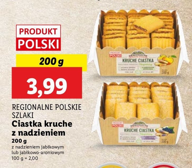 Ciastka kruche jabłkowe REGIONALNE SZLAKI promocja w Lidl
