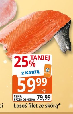 Łosoś filet ze skórą promocja w Leclerc