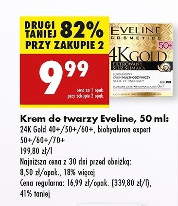 Krem do twarzy ma dzień i noc 70+ Eveline bio hyaluron expert promocja