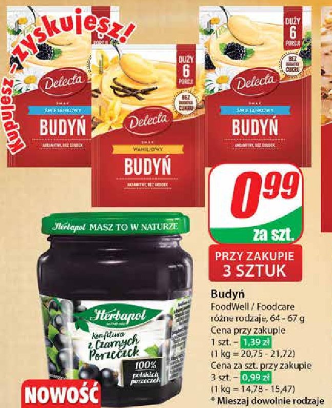 Budyń śmietankowy Delecta promocja