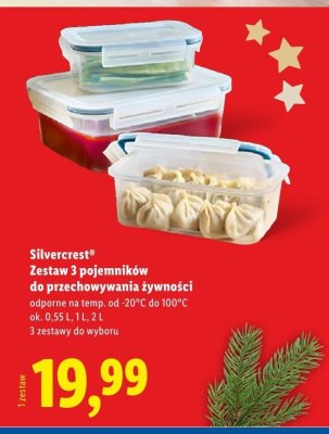 Zestaw 3 pojemników do przechowywania żywności Silvercrest promocja w Lidl