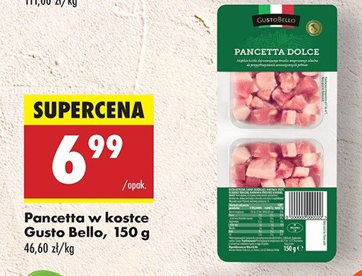 Pancetta dolce Gustobello promocja