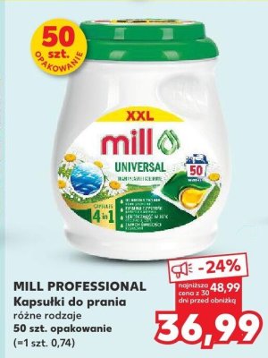 Kapsułki do prania MILL PROFESSIONAL różne rodzaje 50 szt. promocja w Kaufland
