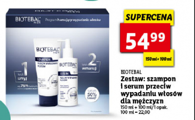 Zestaw w pudełku: szampon + serum przeciw wypadaniu włosów dla mężczyzn Biotebal zestaw promocja