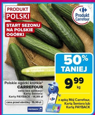 Ogórki krótkie polskie CARREFOUR promocja w Carrefour