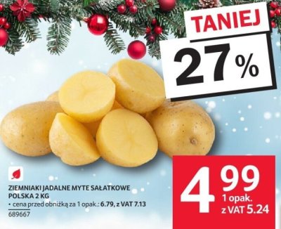 Ziemniaki jadalne myte sałatkowe polskie promocja w Selgros